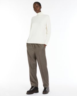 Жіночий гольф, водолазка Max Mara Kiku з шовку та вовни молочний 5366022600-01