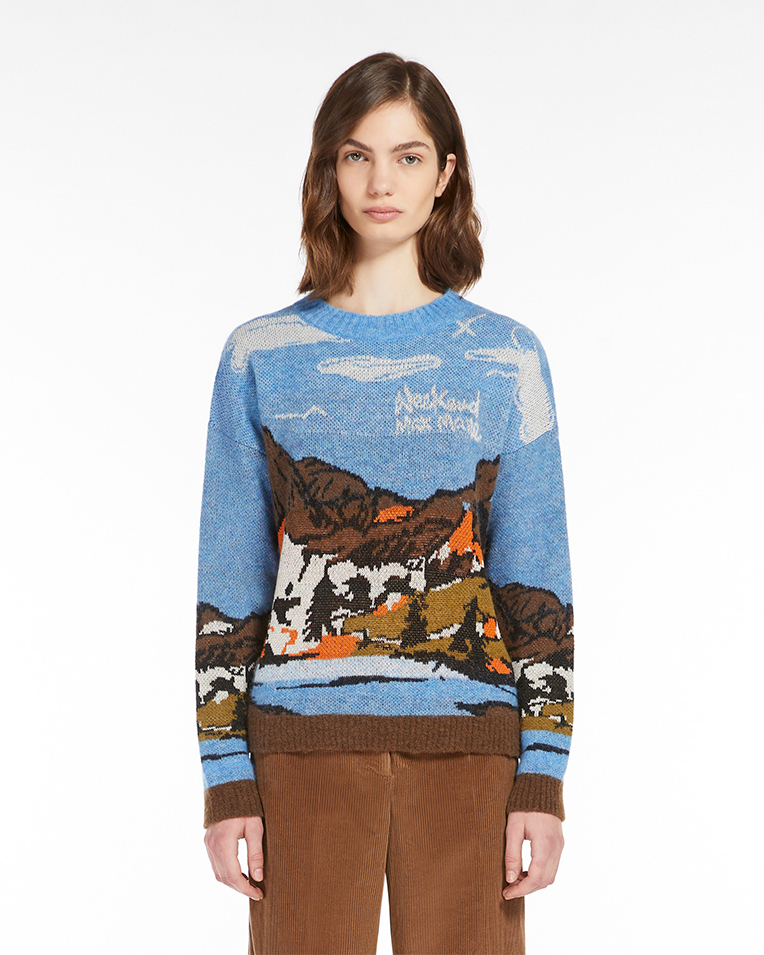 Жіночий светр Max Mara Gang вовняний блакитний 5366272600