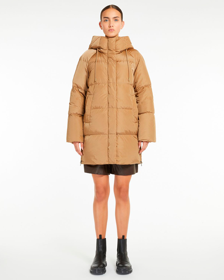 Жіночий пуховик парка Max Mara Newbembo з капюшоном бежевий 5496042600-09