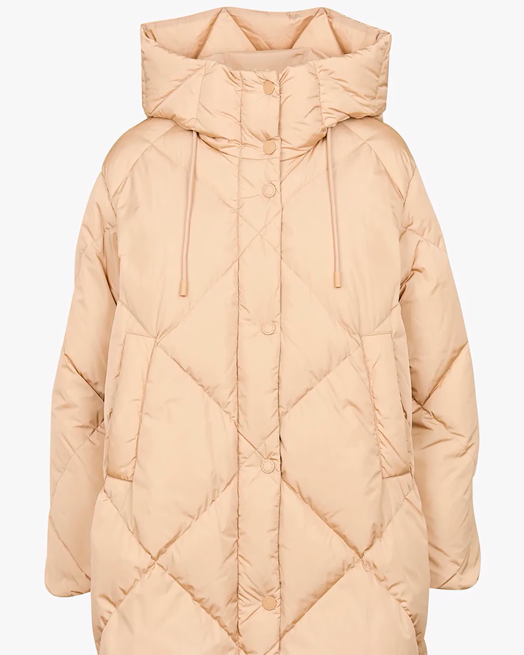 Жіночий пуховик Max Mara Guelfo з капюшоном бежевий 5496092600-01