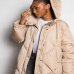 Жіночий пуховик Max Mara Guelfo з капюшоном бежевий 5496092600-01