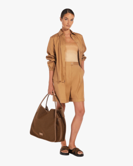 Жіночі шорти бермуди Max Mara Sultano розкльошені бежевий 6141015906002