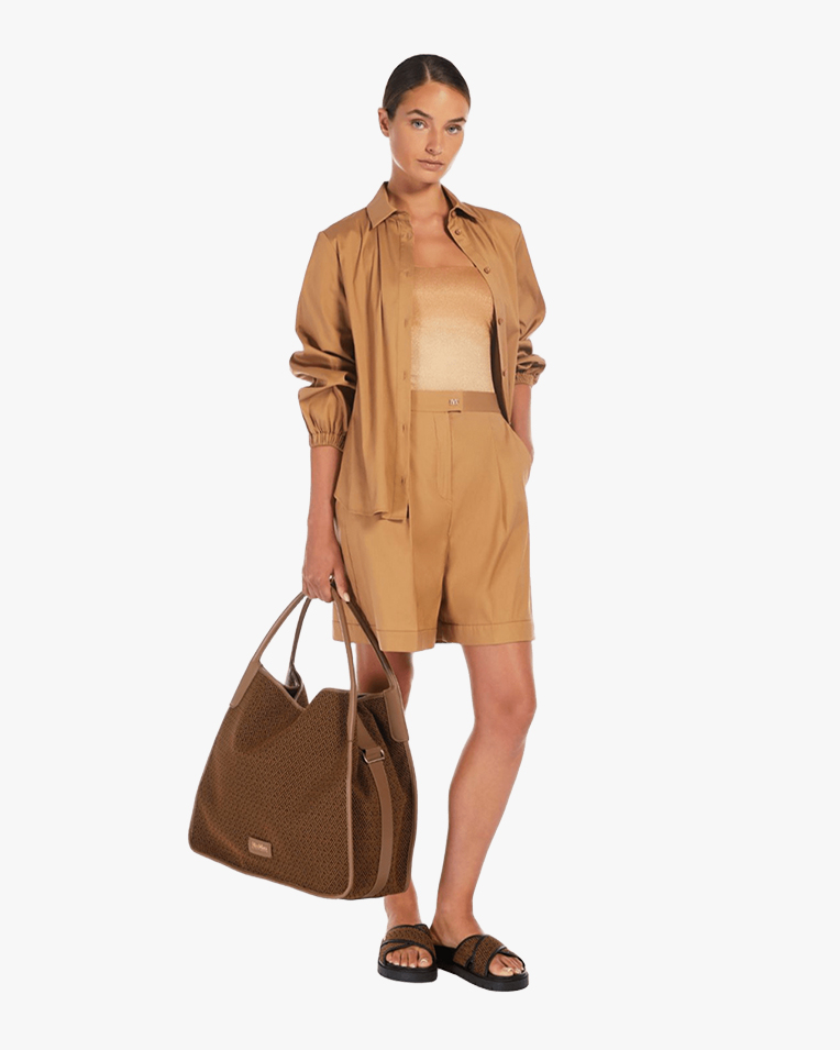 Жіночі шорти бермуди Max Mara Sultano розкльошені бежевий 6141015906002