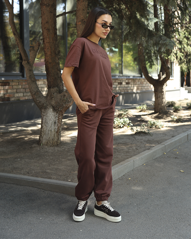 Женская футболка Gaëlle Paris коричневый GAABW07504 Bruciato