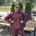 Женский утепленный костюм Gaëlle Paris худи с штанами бордовый GAABW07510 + GAABW075011 Mosto
