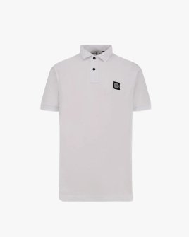 Поло мужское Stone Island SlamFit хлопок белый L1S152200008S0017V1001