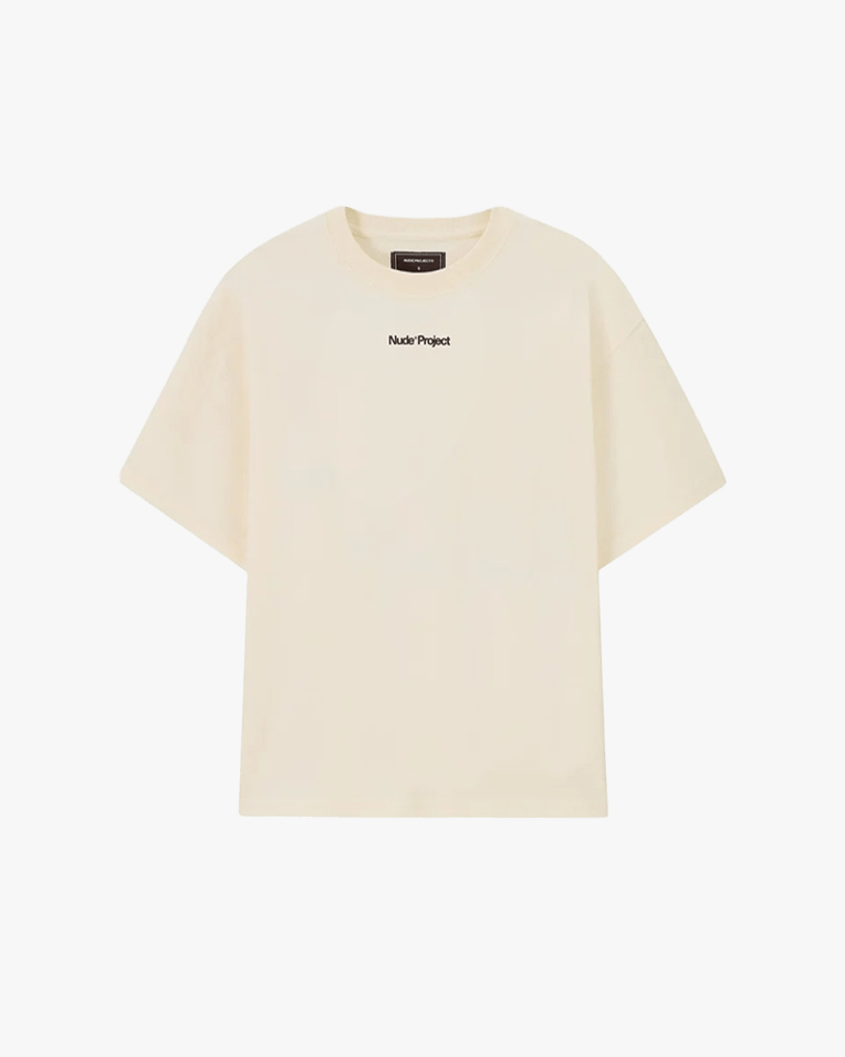 Футболка унісекс Nude Project бавовна молочна з принтом clutch-tee-marshmallow