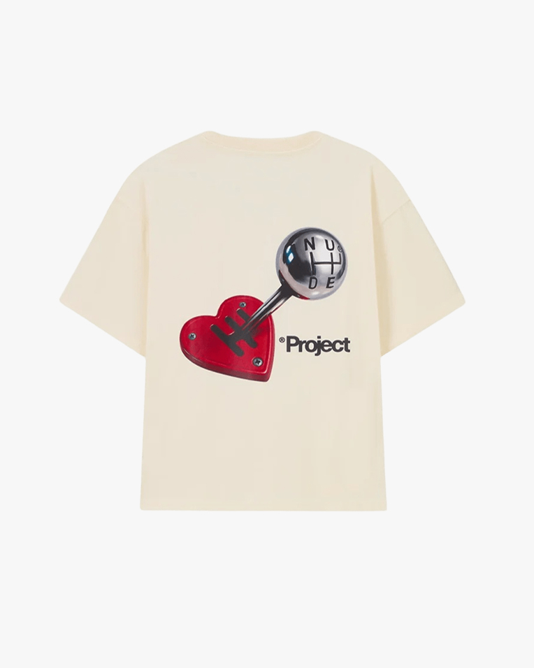 Футболка унісекс Nude Project бавовна молочна з принтом clutch-tee-marshmallow