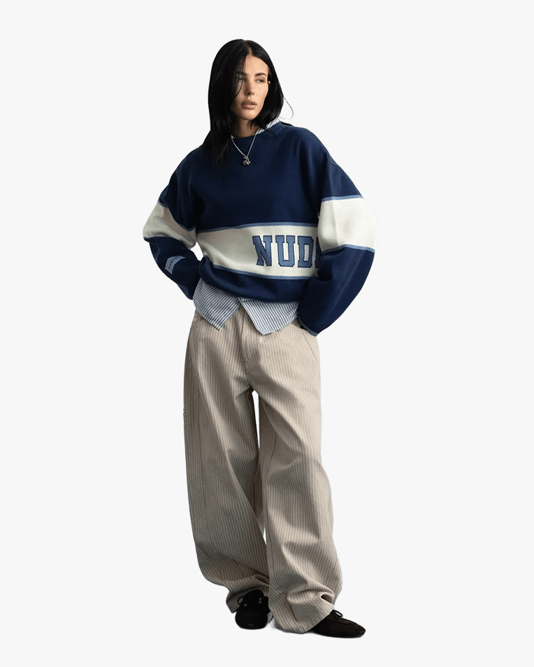 Джемпер унісекс Nude Project бавовна синя compo-nude-knit-navy