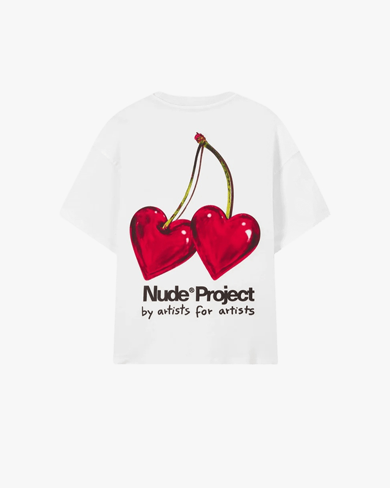 Футболка Nude Project бавовна біла з принтом juicy-cherry-tee-white