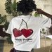 Футболка Nude Project бавовна біла з принтом juicy-cherry-tee-white