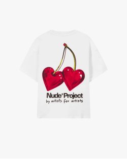 Футболка Nude Project бавовна біла з принтом juicy-cherry-tee-white