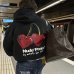 Худи Nude Project хлопок с утеплителем черный с принтом metal-cherry-hood-black