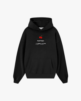 Худі Nude Project бавовна з утеплювачем чорна з принтом nude-tour-hood-fw25-black