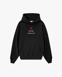 Худі Nude Project бавовна з утеплювачем чорна з принтом nude-tour-hood-fw25-black