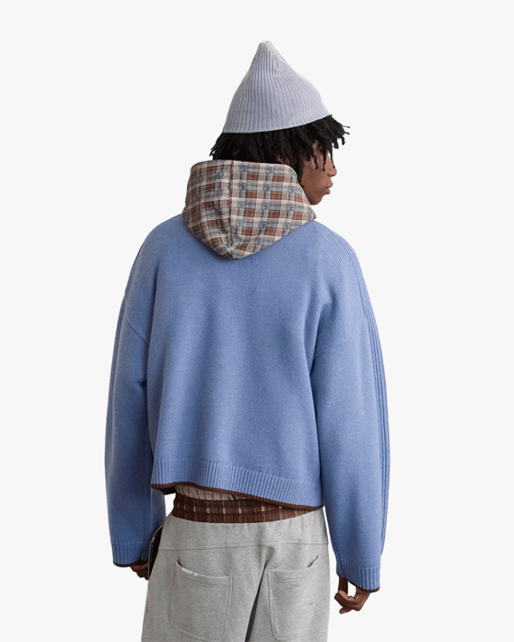 Светр Nude Project блакитний з додаванням вовни sky-knit-blue