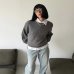 Светр Nude Project сірий з додаванням вовни sky-knit-off-white