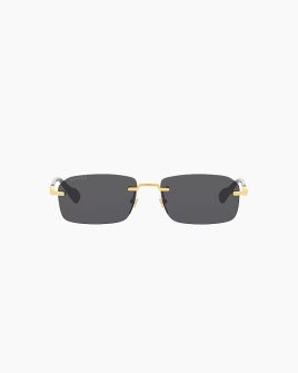 Солнцезащитные очки прямоугольные Gucci Eyewear Rectangle-Frame в золотой оправе GG1221