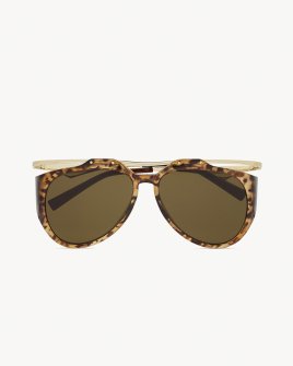Солнцезащитные очки авиаторы Saint Laurent SL M137 в коричневой оправе с золотом 791905Y99632350