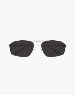 Солнцезащитные очки авиаторы Balenciaga в серебряной оправе BB0416S 002