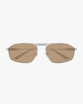 Солнцезащитные очки авиаторы Balenciaga в серебряной оправе BB0416S 006
