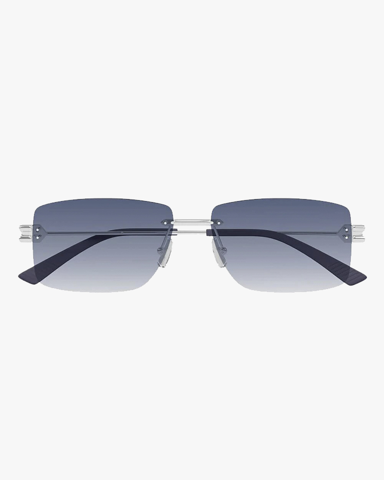 Солнцезащитные очки прямоугольные Bottega Veneta без оправы BV1126S005-silver
