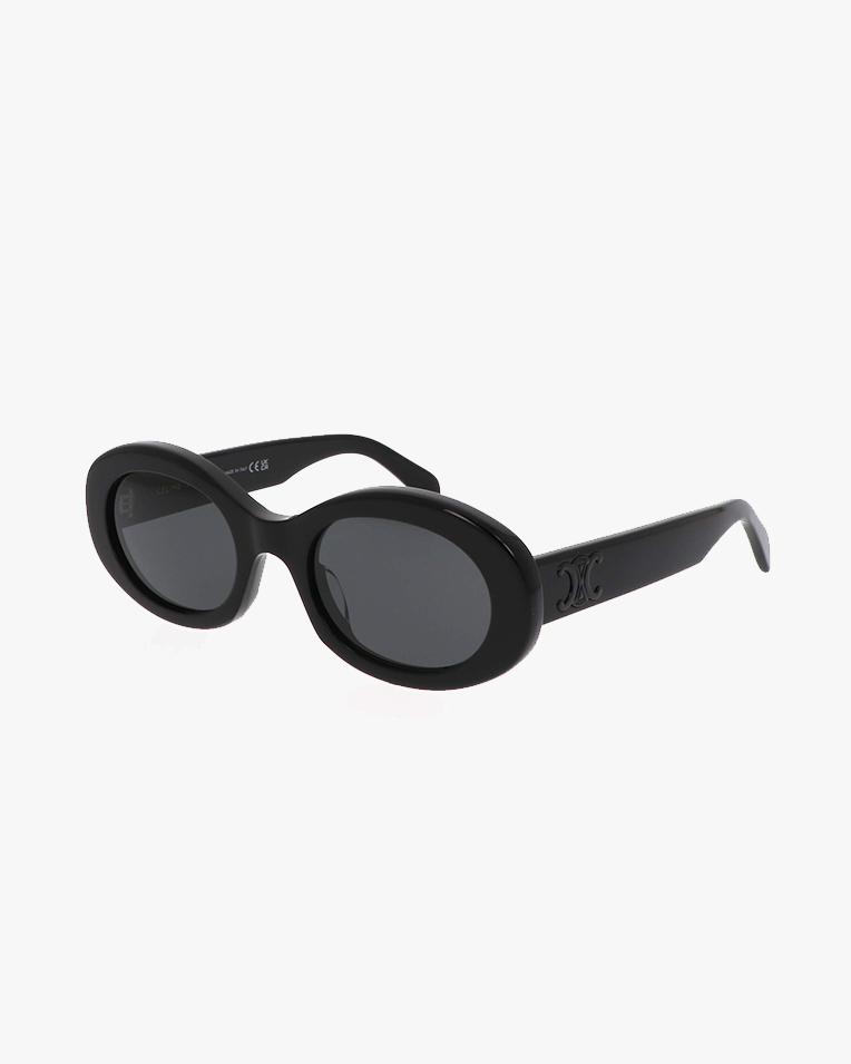 Солнцезащитные очки овальные Celine в черной оправе с серый линзой CL 40194U 05A