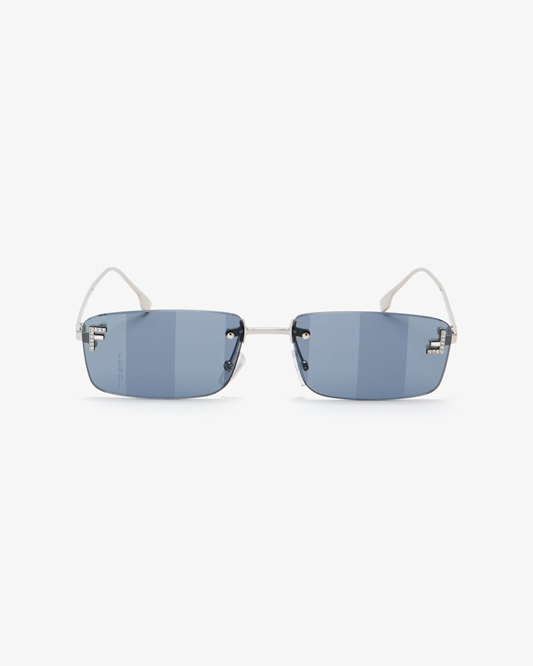 Солнцезащитные очки прямоугольные Fendi First Crystal без оправы FE4172US 16X