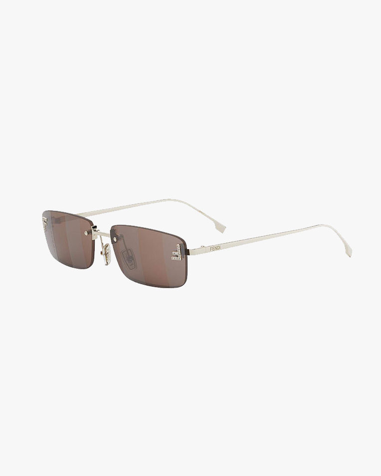 Солнцезащитные очки прямоугольные Fendi First Crystal без оправы FE4172US 32G