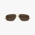 Солнцезащитные очки авиаторы Gucci в золотой оправе с коричневой линзой GG 1676S 002