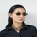 Солнцезащитные очки ромбы Gucci Geometric в золотой оправе c коричневой линзой GG1604S 002