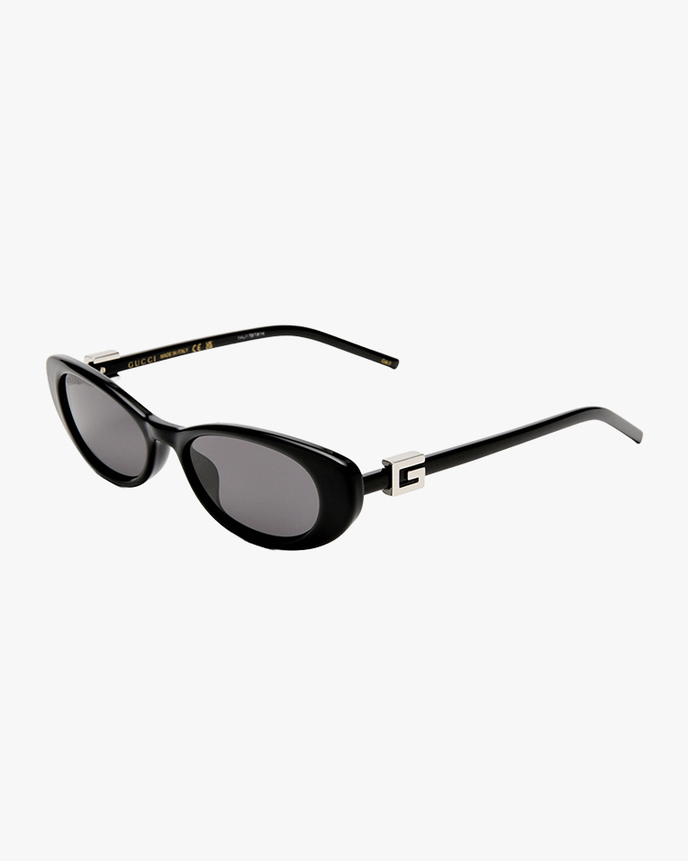 Солнцезащитные очки кошачий глаз Gucci havana в черной оправе с черной линзой GG1680S 001