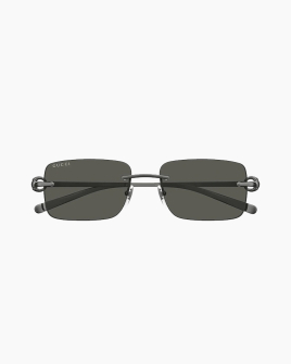 Солнцезащитные очки прямоугольные Gucci Rimless в серой оправе GG1703-001
