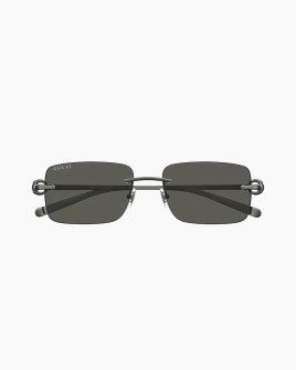 Солнцезащитные очки прямоугольные Gucci Rimless в серой оправе GG1703-001
