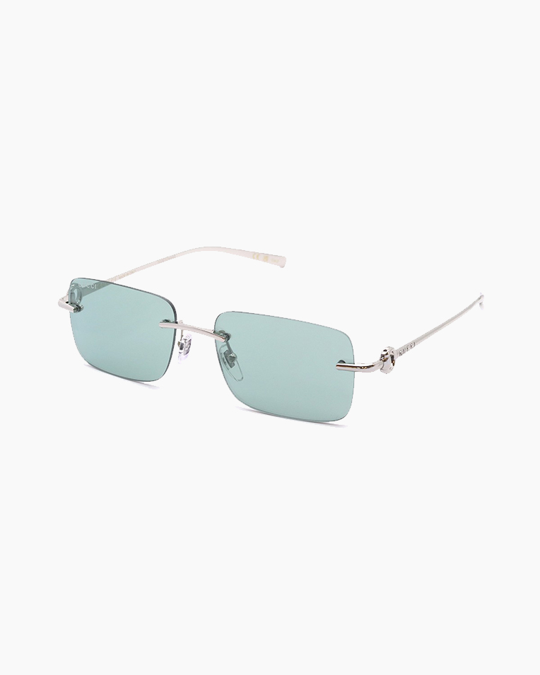 Солнцезащитные очки прямоугольные Gucci Rimless в серебрянной оправе  GG1703-002