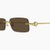 Солнцезащитные очки прямоугольные Gucci Rimless в золотой оправе GG1703-004 