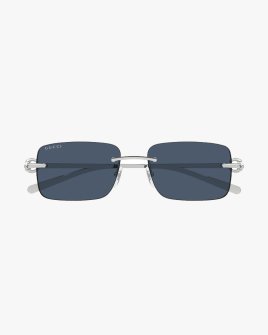Солнцезащитные очки прямоугольные Gucci без оправы с синей линзой GG1703S 003