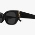 Сонцезахисні окуляри метелик Gucci в чорній оправі з сірою лінзою GG2043SA 001
