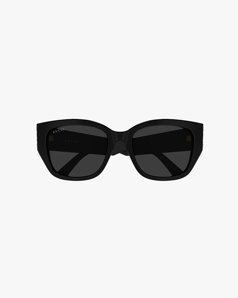 Солнцезащитные очки бабочка Gucci в черной оправе с серой линзой GG2043SA 001