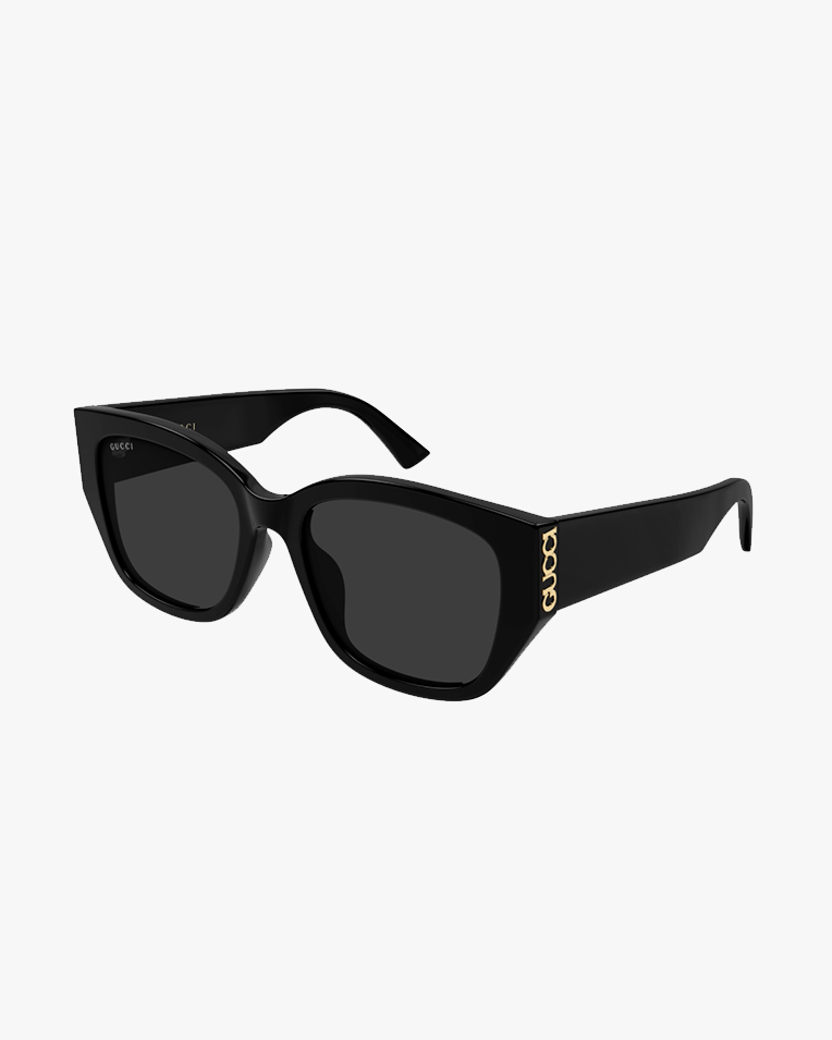 Солнцезащитные очки бабочка Gucci в черной оправе с серой линзой GG2043SA 001