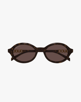 Солнцезащитные очки овальные Gucci havana в коричневой оправе с коричневой линзой GG2153S 002