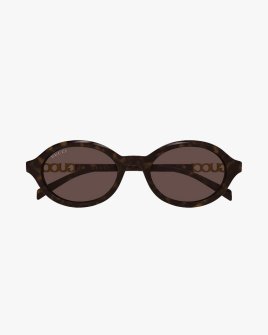 Солнцезащитные очки овальные Gucci havana в коричневой оправе с коричневой линзой GG2153S 002