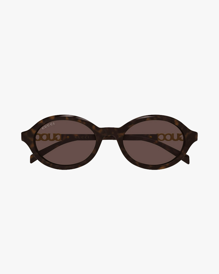 Солнцезащитные очки овальные Gucci havana в коричневой оправе с коричневой линзой GG2153S 002