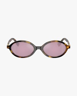 Солнцезащитные очки овальные Miu Miu Honey Havana в коричневой оправе MU 04ZS VAU50D