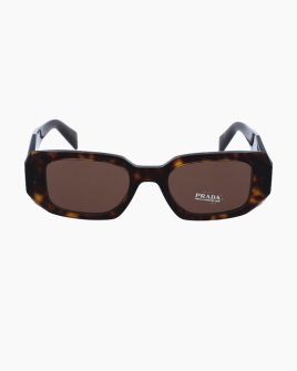 Солнцезащитные очки прямоугольные Prada PR 17WS 2AU8C1 49 20 в темно коричневой оправе