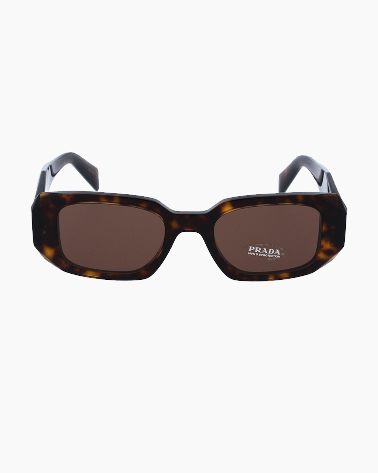 Солнцезащитные очки прямоугольные Prada PR 17WS 2AU8C1 49 20 в темно коричневой оправе