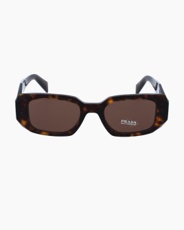 Солнцезащитные очки прямоугольные Prada PR 17WS 2AU8C1 49 20 в темно коричневой оправе