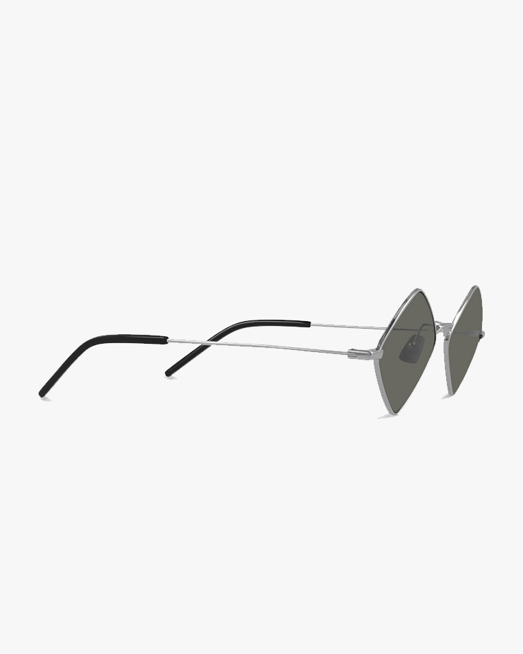 Солнцезащитные очки ромбы Saint Laurent в серебрянной оправе SL 302 LISA 001