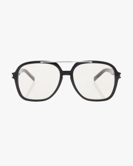 Окуляри іміджеві панто Saint Laurent у чорній оправі з прозорою лінзою SL 545 001
