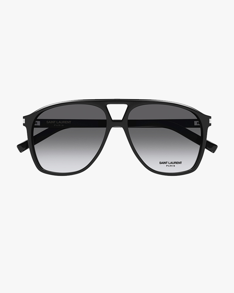 Солнцезащитные очки авиаторы Saint Laurent в черной оправе с градиентной линзой SL 596 DUNE 006